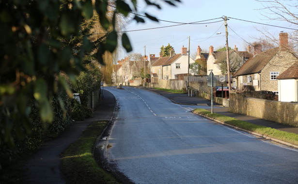 Roadside view of houses in Henstridge