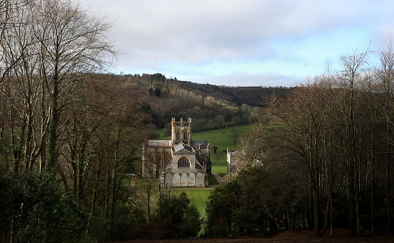 Milton Abbey School with trees in the foreground