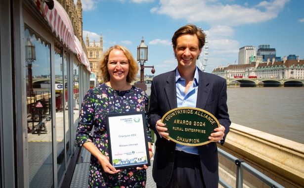 Sally Sommers and Hector Gibson Fleming with Countryside Alliance Award 2024.